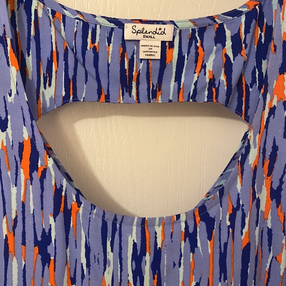 Splendid, Lavender Blue & Orange Open Back Tank Top Sz S - Picture 4 of 5